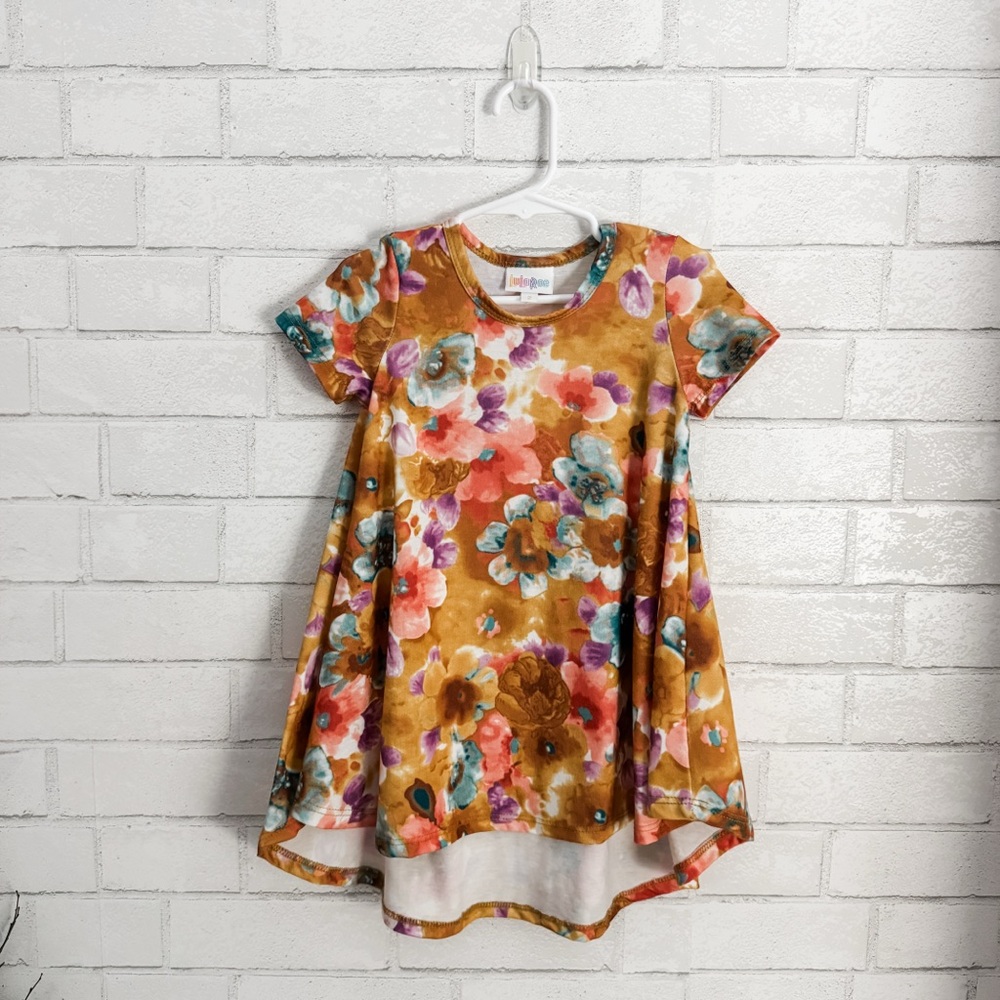 LULAROE Toddler Girls Flowered Scarlett Swing Dress